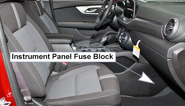 Chevrolet Blazer (2023-2024): Passenger compartment fuse panel location