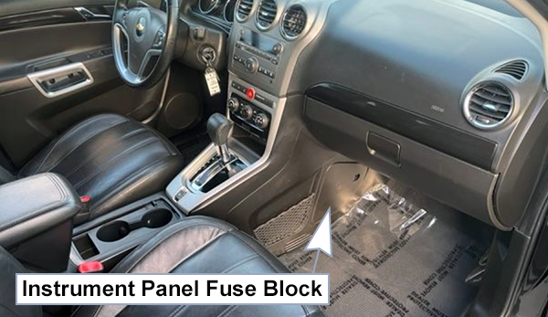 Chevrolet Captiva Sport (2012-2015): Passenger compartment fuse panel location