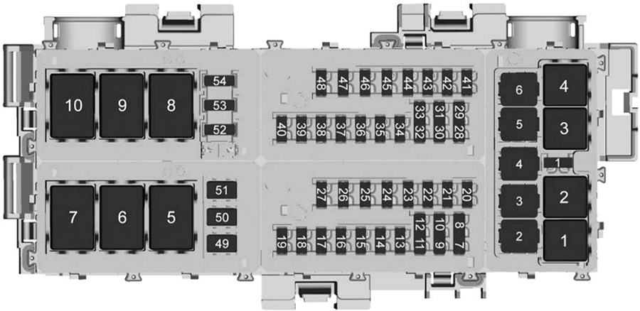 Chevrolet Corvette C8 (2020): Instrument panel fuse box diagram