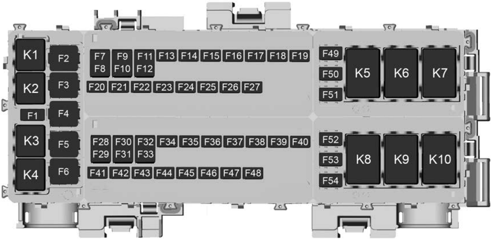 Chevrolet Corvette C8 (2022): Instrument panel fuse box diagram