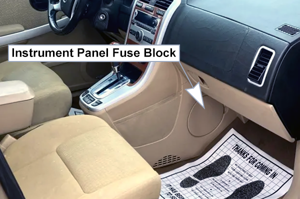 Chevrolet Equinox (2007-2009): Passenger compartment fuse panel location