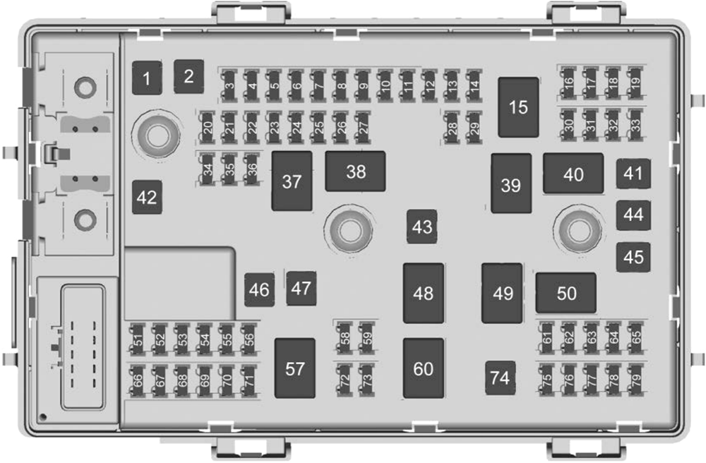 Chevrolet Express (2018): Engine compartment fuse box diagram