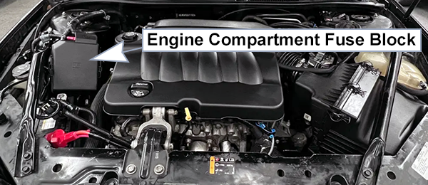 Chevrolet Impala Limited (2014-2016): Engine compartment fuse box location