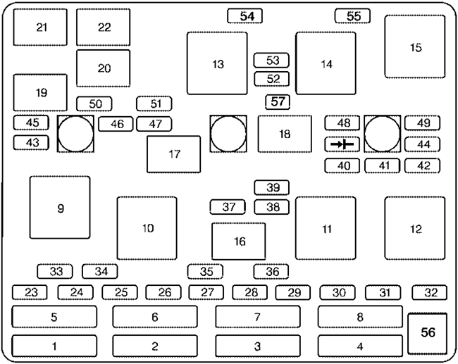 Chevrolet Malibu (2000): Engine compartment fuse box diagram