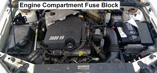 Chevrolet Malibu (2004-2007): Engine compartment fuse box location