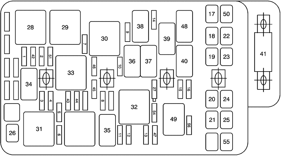 Chevrolet Malibu (2009): Engine compartment fuse box diagram