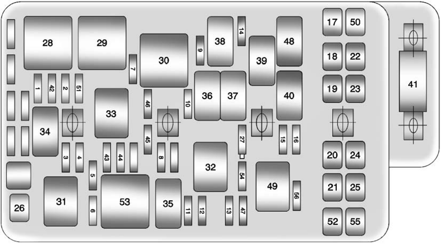 Chevrolet Malibu (2011): Engine compartment fuse box diagram