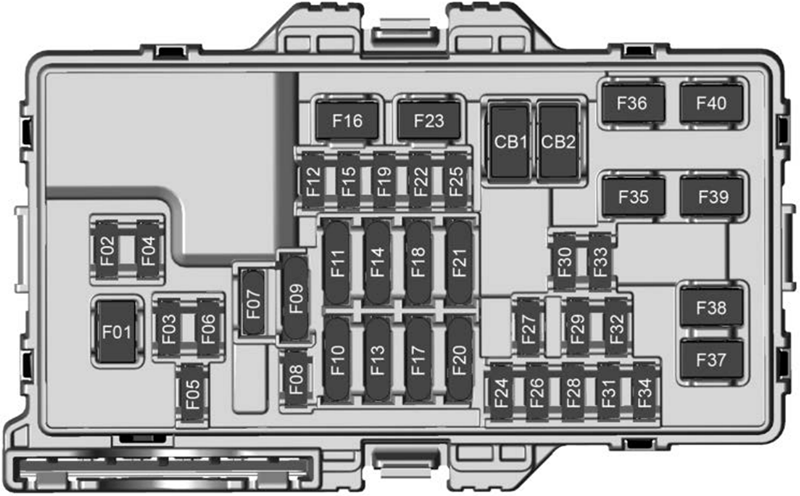 Chevrolet Silverado EV (2024): Instrument panel fuse box diagram (Left)