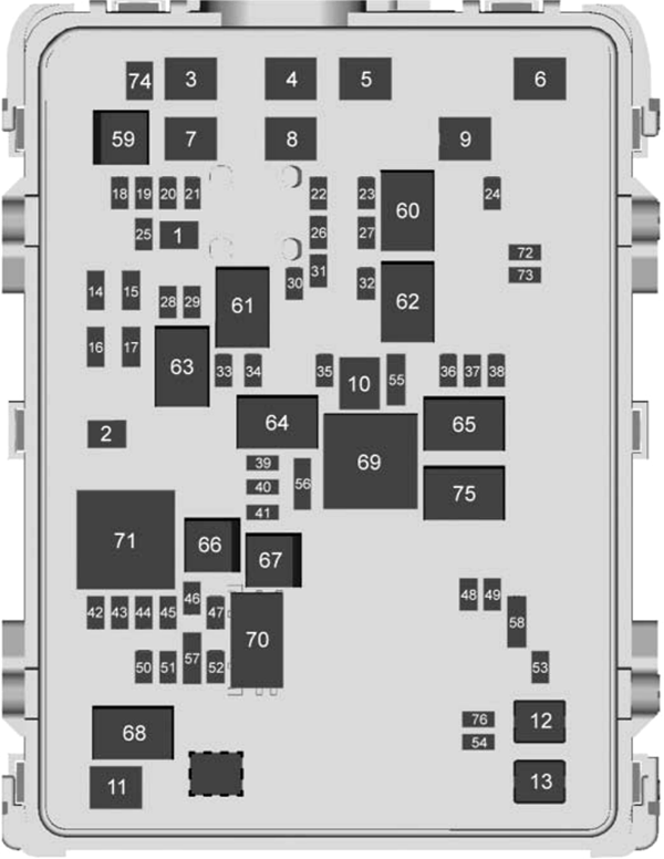 Chevrolet Silverado (2017): Engine compartment fuse box diagram