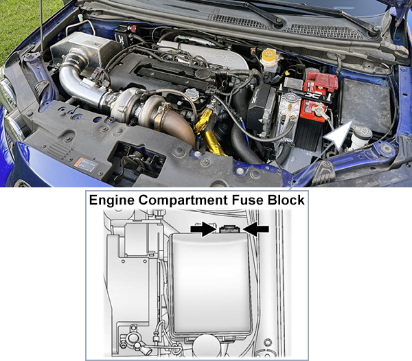 Chevrolet Sonic (2012-2016): Engine compartment fuse box location