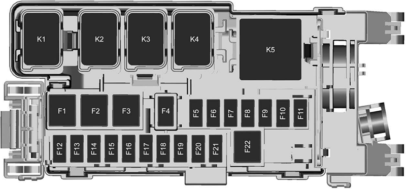 Chevrolet Volt (2016): Rear compartment fuse box diagram