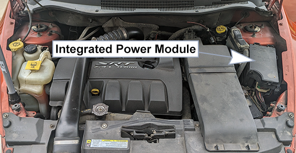 Dodge Caliber (2007-2012): Engine compartment fuse box location