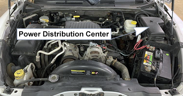 Dodge Dakota (2005-2007): Engine compartment fuse box location