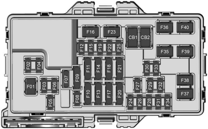 GMC Hummer EV (2022): Instrument panel fuse box diagram (Left)