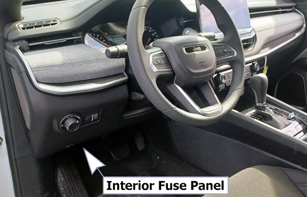 Jeep Compass (2022-2023): Instrument panel fuse box location