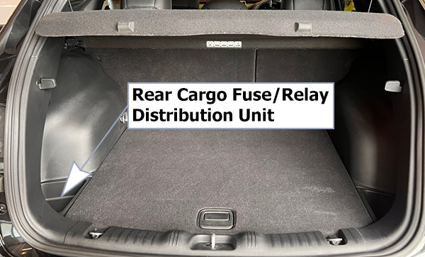 Jeep Compass (2022-2023): Rear compartment fuse box location