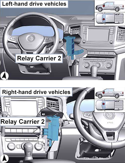 Volkswagen Amarok (2016-2022): Relay Carrier 2 Location