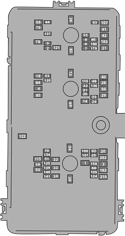 Volkswagen Amarok (2022-2024): Engine compartment fuse box diagram