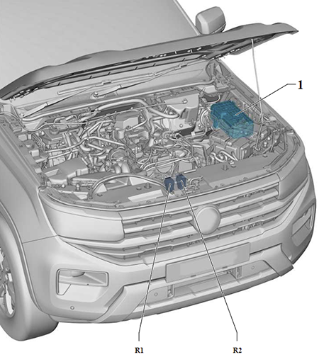 Volkswagen Amarok (2022-2024): Relays in the Engine Compartment (Petrol)