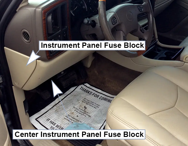 Cadillac Escalade (GMT800; 2002-2006): Instrument panel fuse box location