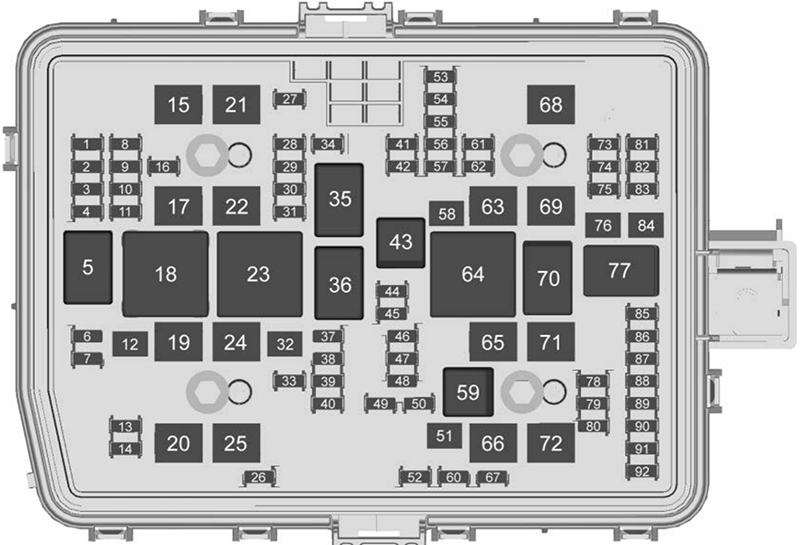 GMC Sierra (GMT T1XX; 2022): Engine compartment fuse box diagram