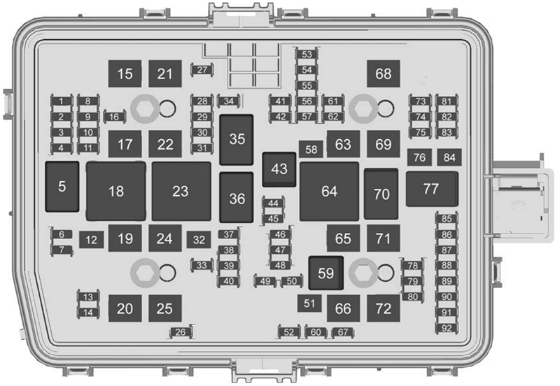 GMC Sierra (GMT T1XX; 2019): Engine compartment fuse box diagram 
