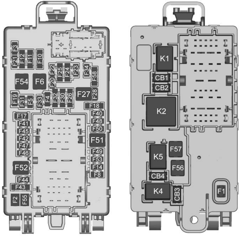 GMC Sierra (GMT T1XX; 2019): Instrument panel fuse box diagram