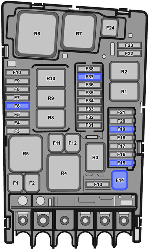 Volkswagen Arteon (2020-2023): Engine compartment fuse box diagram