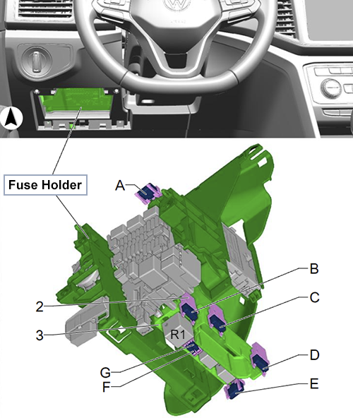 Volkswagen Atlas / Teramont (2018-2020): Single Fuse Bracket