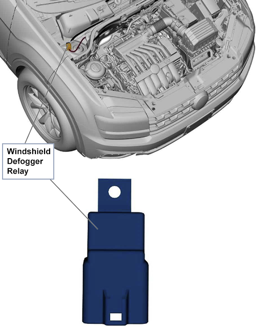 Volkswagen Atlas / Teramont (2018-2020): Windshield Defogger Relay