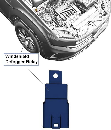 Volkswagen Atlas / Teramont (2021-2023): Windshield Defogger Relay