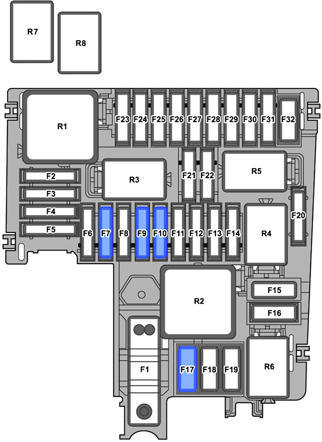 Volkswagen Atlas / Teramont (2024): Engine compartment fuse box diagram