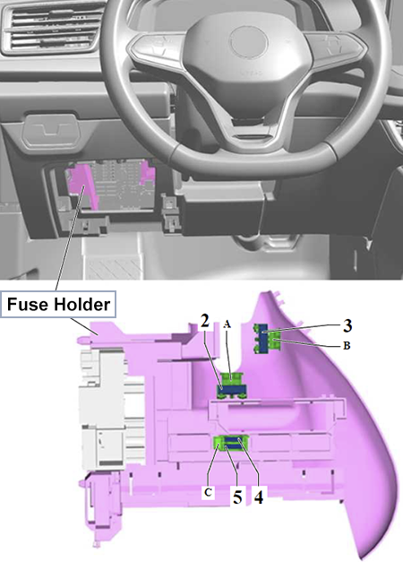 Volkswagen Atlas / Teramont (2024): Single Fuses