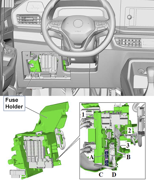 Volkswagen Caddy (2020-2024): TAXI Fuses