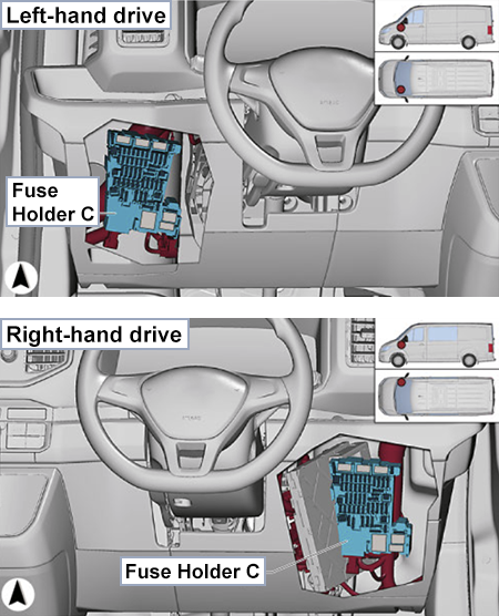 Volkswagen Crafter (2016-2020): Fuse Holder C (Location)