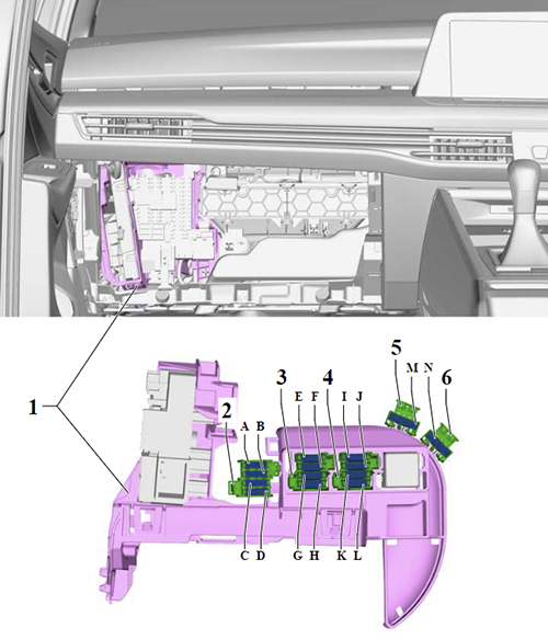 Volkswagen Golf VIII (2019-2021): Single Fuse Bracket (RHD)