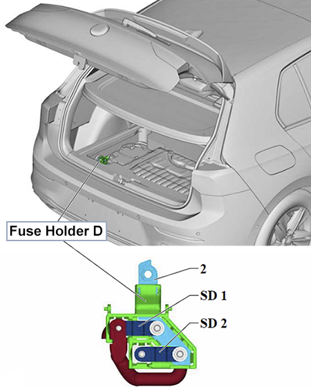 Volkswagen Golf VIII eHybrid (2020-2023): Fuse Holder D