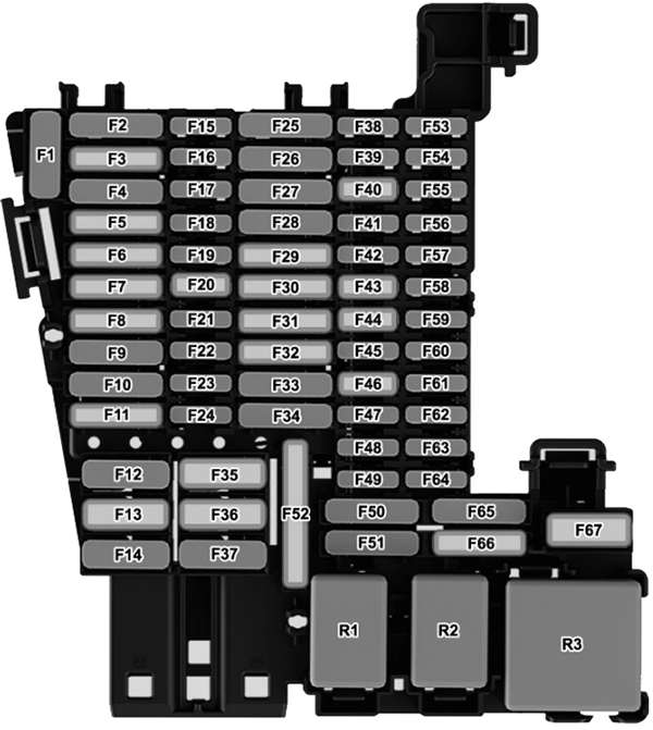 Volkswagen ID.7 (2023-2024): Instrument panel fuse box diagram