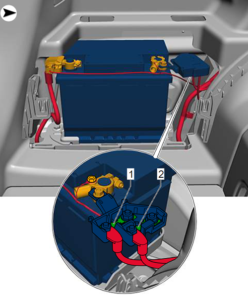 Volkswagen Jetta (2010-2014): Battery Fuses (Hybrid)