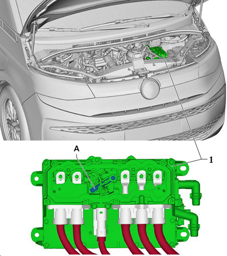 Volkswagen Multivan (T7; 2022-2024): High-voltage system fuse 3