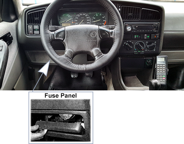 Volkswagen Passat (B3; 1990-1993): Passenger compartment fuse panel location