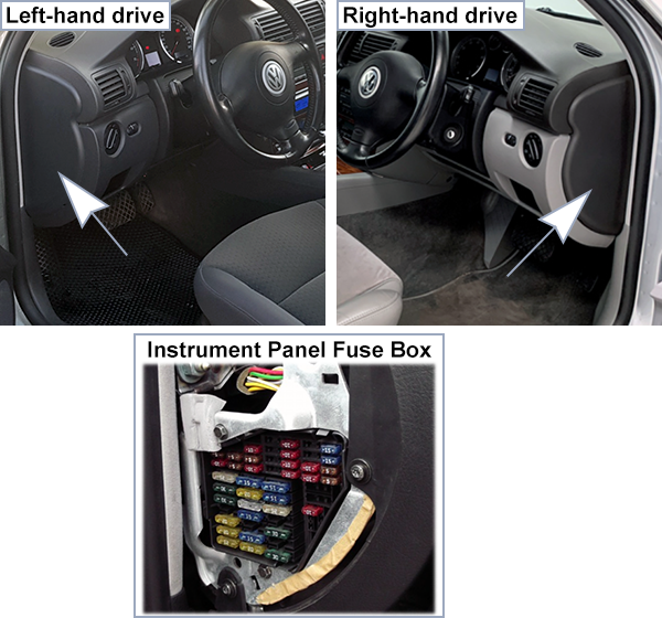 Fuse Box Diagrams Volkswagen Passat (B5.5; 2001-2005) - Fusesinfo.com