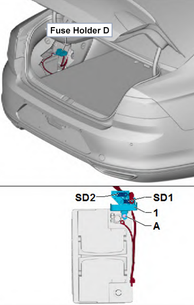 Volkswagen Passat (B8; 2015-2018): Fuse Holder D (hybrid)