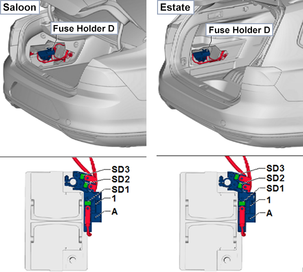 Volkswagen Passat (B8; 2015-2018): Fuse Holder D