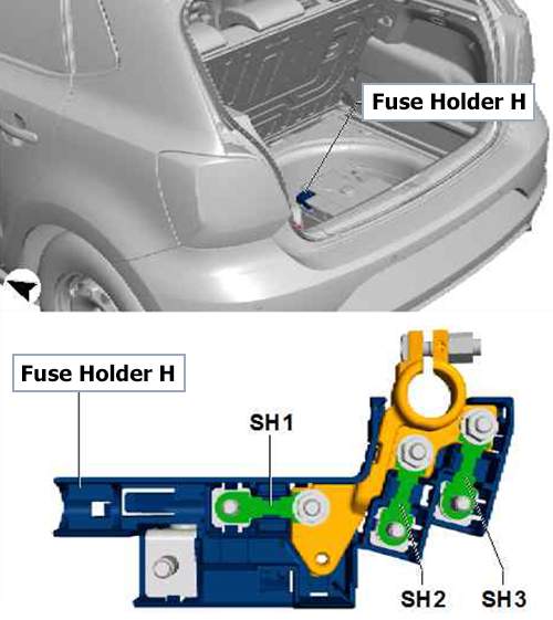 Volkswagen Polo (Mk5; 2014-2017): Fuse Holder H