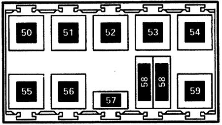 Volkswagen Sharan (1995-1997): Additional relay plate and fuse holder