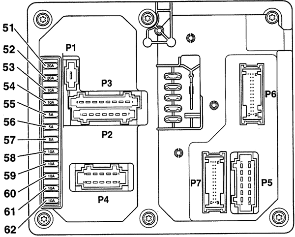 Volkswagen Sharan (1997-2000): Multi-function unit fuse holder