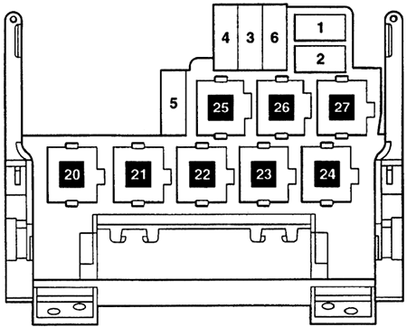 Volkswagen Sharan (1997-2000): Relay plate behind multi-function unit