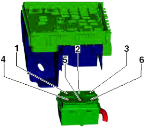 Volkswagen Sharan (2010-2015): Relays under E-Box