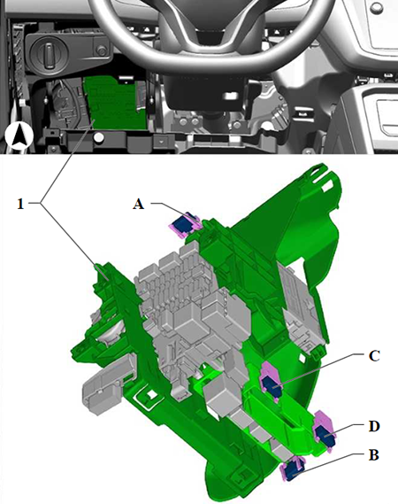 Volkswagen Tiguan (2021-2023): Single fuse holder (LHD)